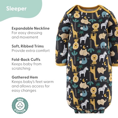 The Peanut Shell طقم هدايا بيبي لايت من بي نات شيل للأولاد - طقم هدايا مكون من 16 قطعة للمولود الجديد، ملابس أطفال وضروريات المولود الجديد - ملابس المولود الجديد 0-3 أشهر - ملك الغابة - Image 4