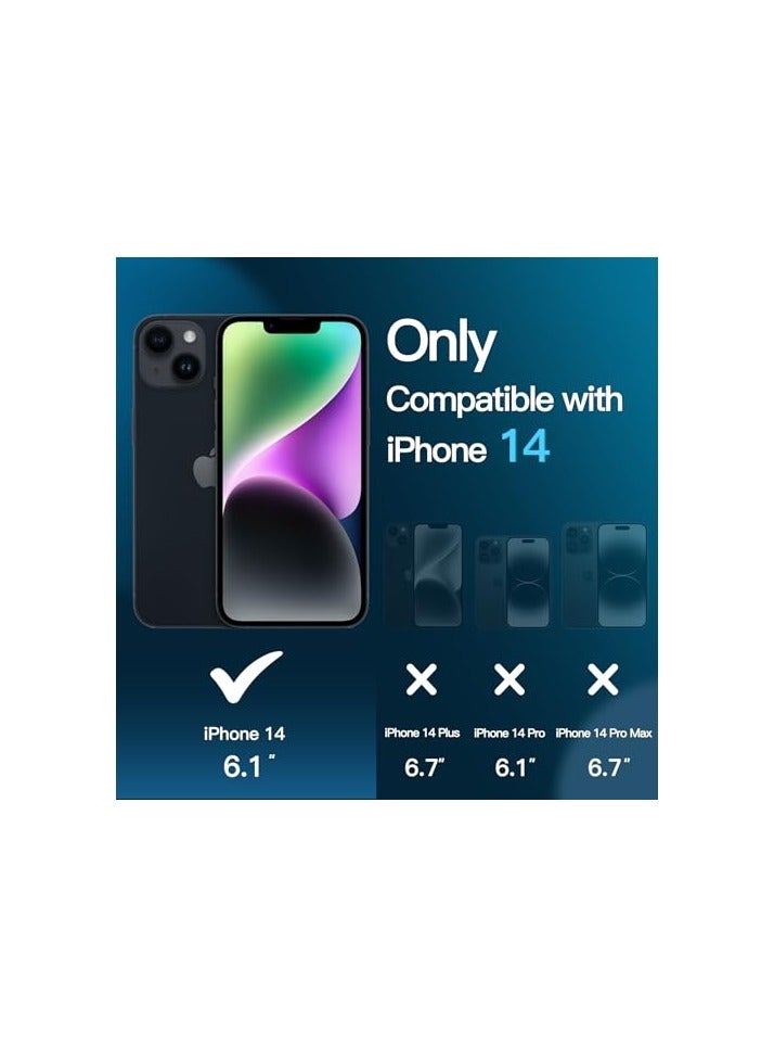 JETech 3 in 1 Matte Case for iPhone 14 6.1-Inch with 2-Pack Tempered Glass Screen Protector, Translucent Frosted Shockproof Phone Cover (Light Purple) - Image 2