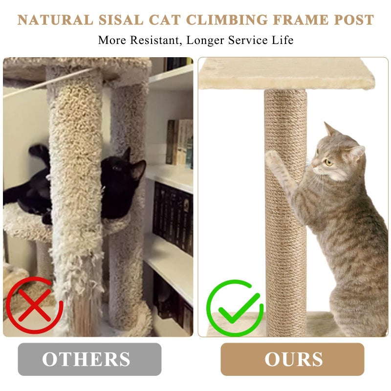 Lainballow 4 Pcs Cat Scratching Post Replacement, Natural Jute Pole Cat Tree Replacement Parts, Cat Scratch Pole with 8 M8 Screws and 1 Wrench for Indoor Kittens Tower (11.8 x 3.3 in) - Image 5