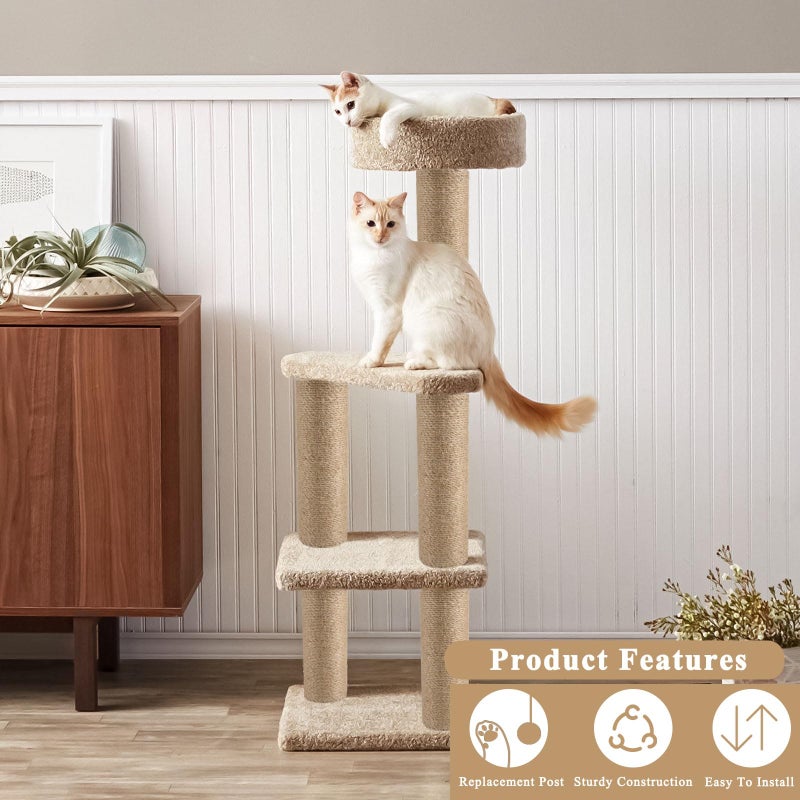 Lainballow 4 Pcs Cat Scratching Post Replacement, Natural Jute Pole Cat Tree Replacement Parts, Cat Scratch Pole with 8 M8 Screws and 1 Wrench for Indoor Kittens Tower (11.8 x 3.3 in) - Image 4