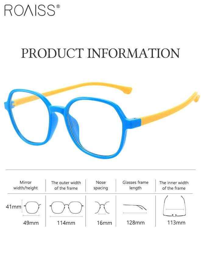 roaiss Kids Blue Light Blocking Glasses, Anti Eyestrain Computer Glasses, Gaming Eyewear UV400 Protection with Light Weight TR90 Frame for Boys Girls and Children Age 3-12, Blue and Yellow  - Image 4