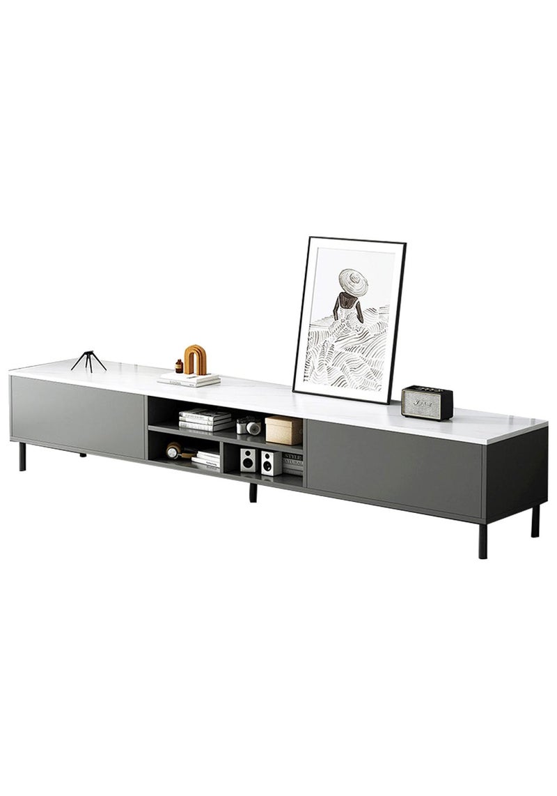 شاربدو أثاث غرفة المعيشة بسيط وخفيف الوزن مع خزانة تلفزيون فاخرة وخزانة تخزين مع بابين 140*30*46 سم - Image 1