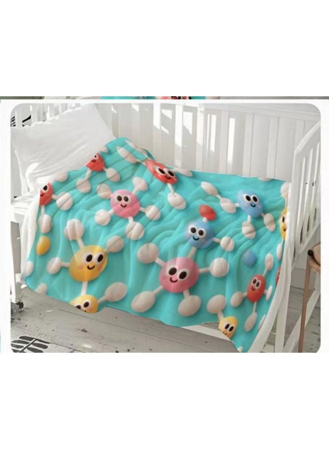 عام بطانية رقيقة من الفانيلا الكرتونية للأطفال والرضع (دافئة ومريحة، ومناسبة للنوم والألعاب) 70 سم * 100 سم - Image 2