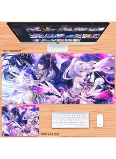 Generic No Overlock Honkai Impact 3 Mouse Pad Extra Large Animation Kiana Dem Lisa Alicia Two-Dimensional Notebook-Color:100x50cm Thickness 3mm-Pattern:Law War  - Image 1