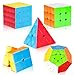 AuntyFey Speed Cube Set 5 Pack Speed Magic Cube with Speed Cube 3x3 2x2 4x4 Pyramid Megaminx Stickerless Cube for Kids Toddlers Adults Puzzle Cube Set for Kid - Image 2