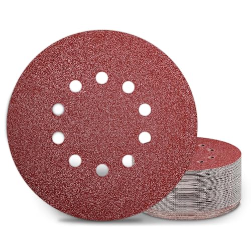 Awutzut 9 Inch 10 Holes Sanding Disc 40 Grit Drywall Sandpaper 30PCS for Popcorn Ceiling Sander Pads - Image 1