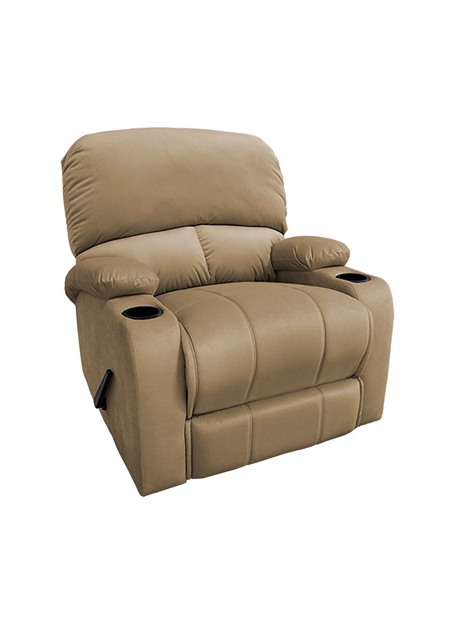 REGAL IN HOUSE Cinematic Velvet Upholstered Classic Recliner Chair With Bed Mode - Light Brown - 90x95x80cm  - Image 1