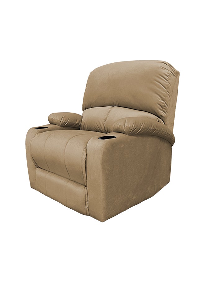 REGAL IN HOUSE Cinematic Velvet Upholstered Classic Recliner Chair With Bed Mode - Light Brown - 90x95x80cm  - Image 5