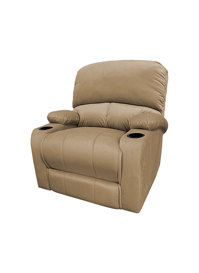 REGAL IN HOUSE Cinematic Velvet Upholstered Classic Recliner Chair With Bed Mode - Light Brown - 90x95x80cm  - Image 2