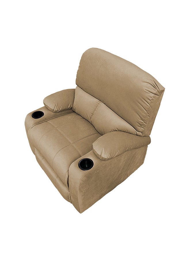 REGAL IN HOUSE Cinematic Velvet Upholstered Classic Recliner Chair With Bed Mode - Light Brown - 90x95x80cm  - Image 3
