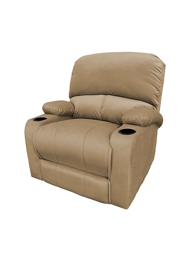 REGAL IN HOUSE Cinematic Velvet Upholstered Classic Recliner Chair With Bed Mode - Light Brown - 90x95x80cm  - Image 4