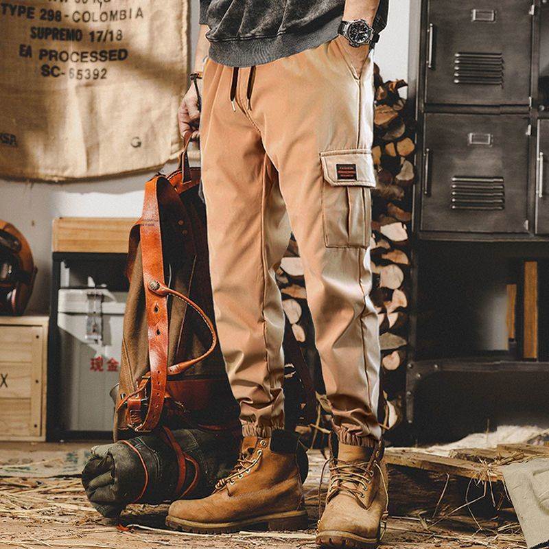 American Style Mens Workwear Pants Spring Autumn Casual Loose Trousers Harlan Straight Leg Polyester Fiber Non-Elastic Black overalls  - Image 2