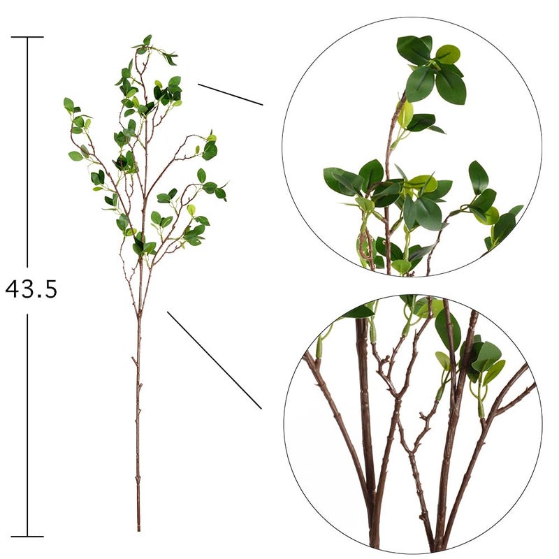 SLanC 6Pcs Artificial Stems Faux Branches for Vase 43 inch Greenery Stems for Vase for Home Party Wedding Decoration (6, Greenery) - Image 3