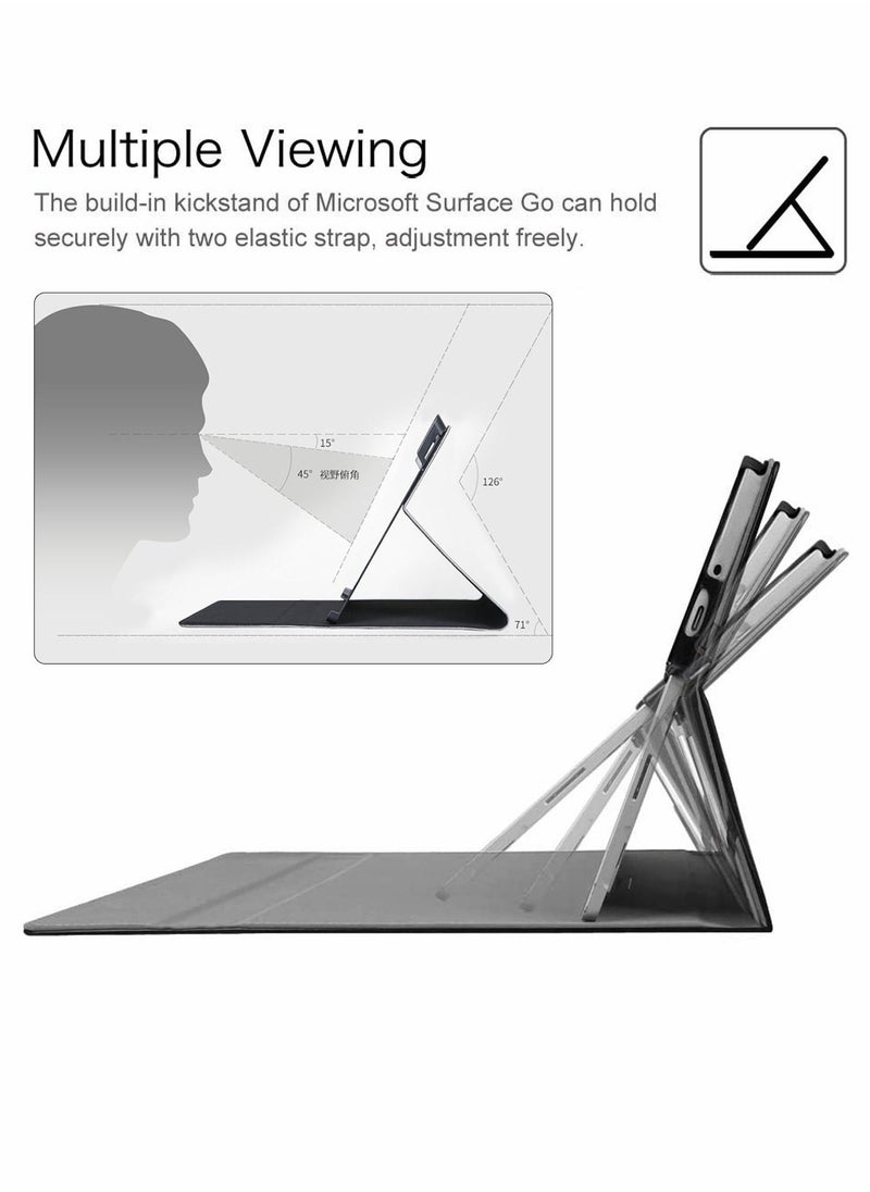 Protective Case for Surface Go 3 2021/Surface 2 2020/Surface 2018 with Stylus Holder Multiple Angle Viewing Portfolio Business Cover Compatible Type Keyboard