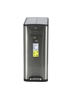 EKO Ecofly Dual Compartment Recycling Step Trash Can Silver 40 L EK9377MT-20L+20L  - Image 1