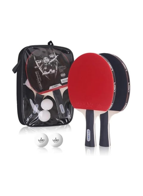LOKI K1000 Table Tennis Rackets Set Ping Pong Paddles With 2 Balls
