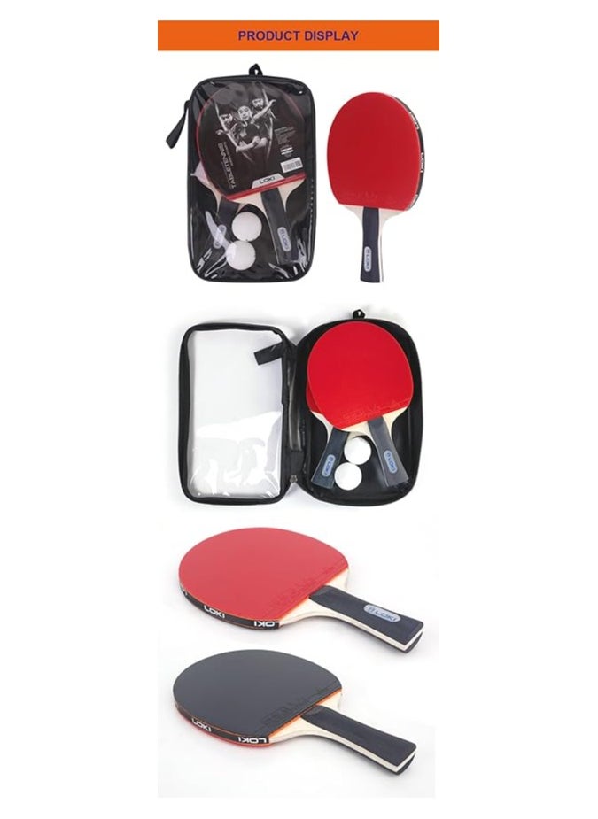 LOKI K1000 Table Tennis Rackets Set Ping Pong Paddles With 2 Balls