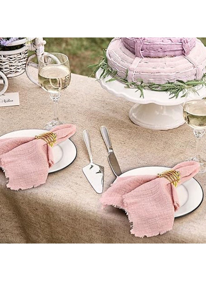 12 Pcs Fringe Napkins Bulk Cloth Cotton Soft 42 x 42cm Rustic Reusable Washable Festive Square Table Napkins with Fringe for Parties Wedding Restaurant Table Accessory - Image 3