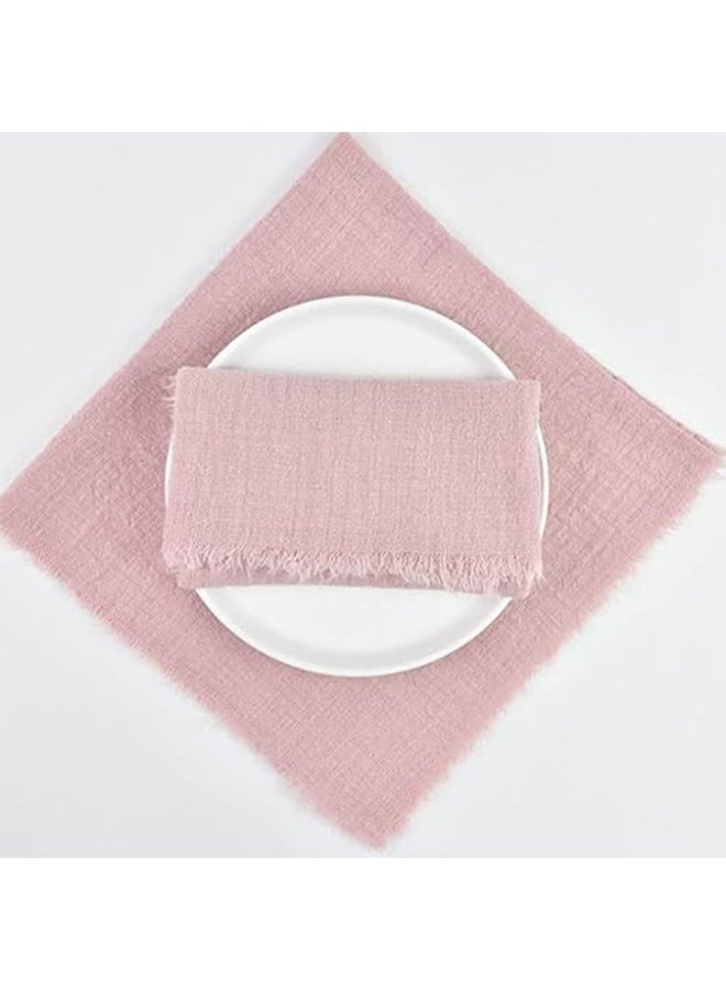 12 Pcs Fringe Napkins Bulk Cloth Cotton Soft 42 x 42cm Rustic Reusable Washable Festive Square Table Napkins with Fringe for Parties Wedding Restaurant Table Accessory - Image 5
