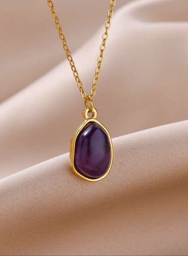Equal Stainless Steel Gold Plated Necklace For Women - Image 1