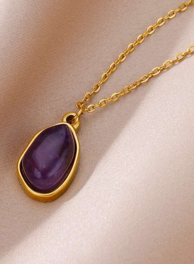 Equal Stainless Steel Gold Plated Necklace For Women - Image 2