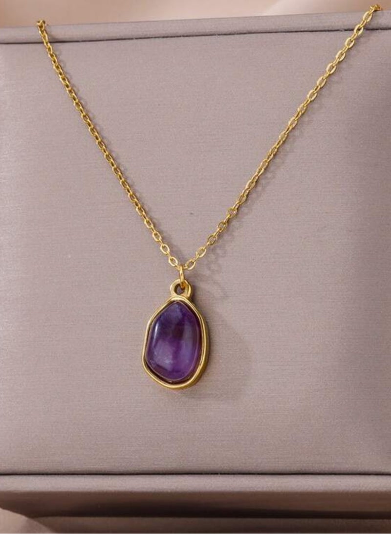 Equal Stainless Steel Gold Plated Necklace For Women - Image 3