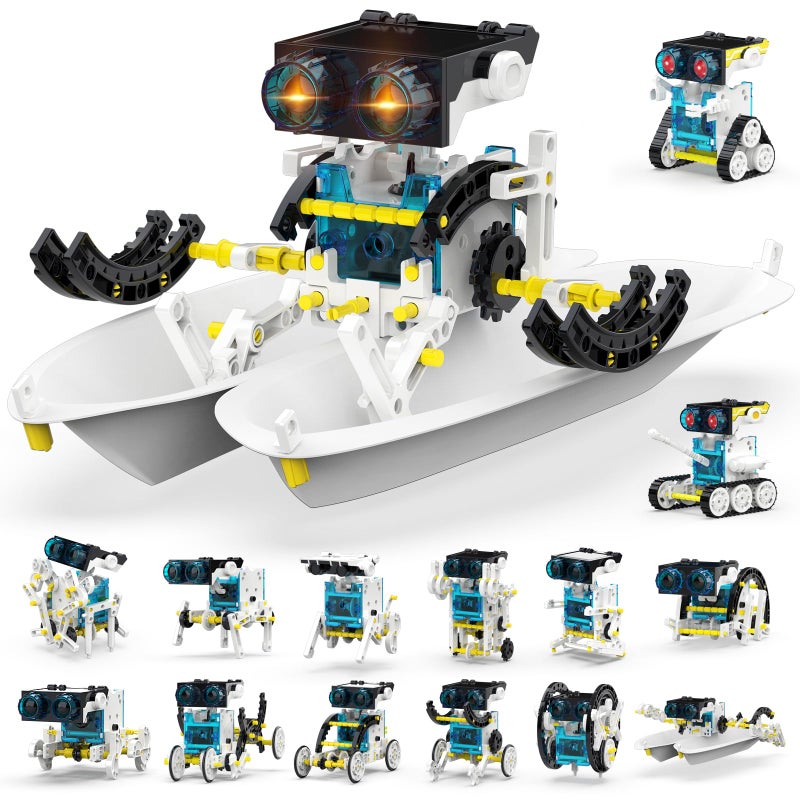 Wesfuner 30in1 STEM Solar Robot Kit Toys 243 Pieces Educational Building Science Experiment Kit for Kids Aged 812 Birthday Gifts Kids Aged 8 9 10 11 12 13 Years OldWhite - Image 3