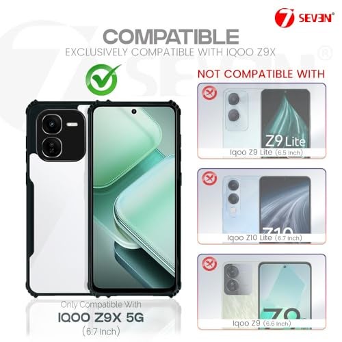 7-Seven 7SEVEN® Ipacky Back Cover for IQOO Z9X 5G Mobile Back Case Shock Proof Design Camera Edges Protection Crystal Clear Phone Case Precise Cutouts Matte Black Soft Bumper Phone Cover - Image 2