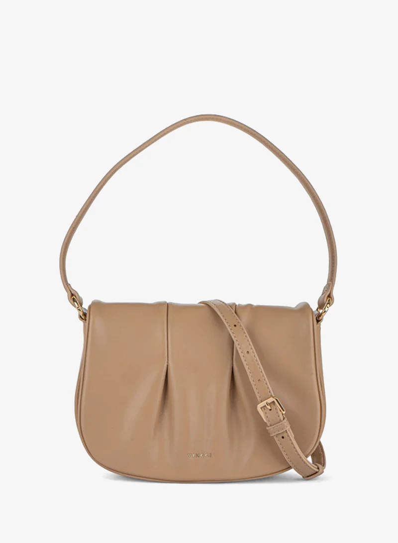 Vincci Women Solid Shoulder Bag with Adjustable Strap And Zip Closure