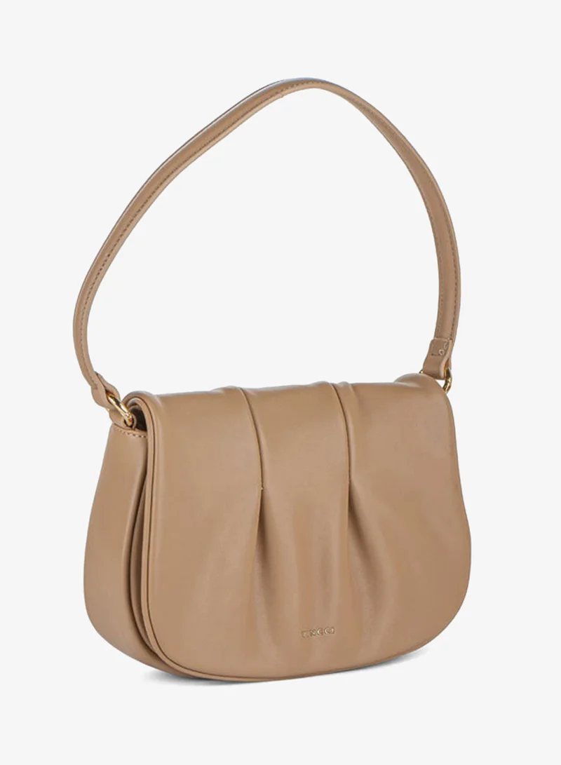 Vincci Women Solid Shoulder Bag with Adjustable Strap And Zip Closure