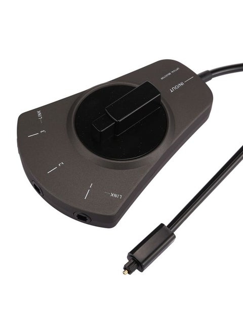 EMK 3 input 1 output Digital Optical Audio Switcher with Toslink Selector Switch for MD / DVD / VCR / CD Player(Black)