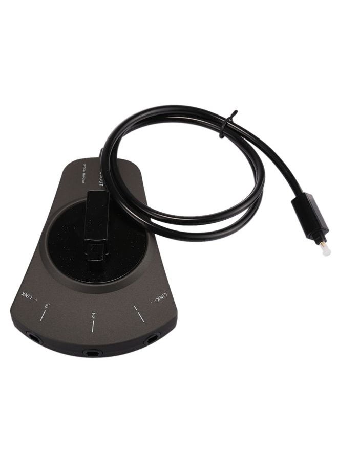 EMK 3 input 1 output Digital Optical Audio Switcher with Toslink Selector Switch for MD / DVD / VCR / CD Player(Black)
