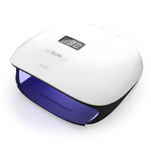 SUNUV UV LED Nail Lamp, UV Light for Gel Polish with 4 Timer Settings, Nail Dryer with LCD Display, Removable Base SUN4S Black - Image 1