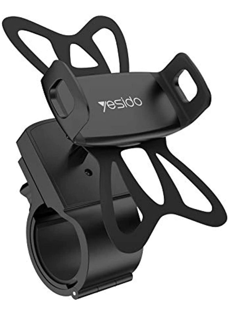 Yesido C42 Bike Bicycle Motorcycle Mobile Phone Holder Mount Universal 360 Degree Adjustable Rotation Compatible With Iphone 12 Mini/12/12 Pro, Samsung Galaxy S21/20 Or Note Ultra, Huawei And More  - Image 1