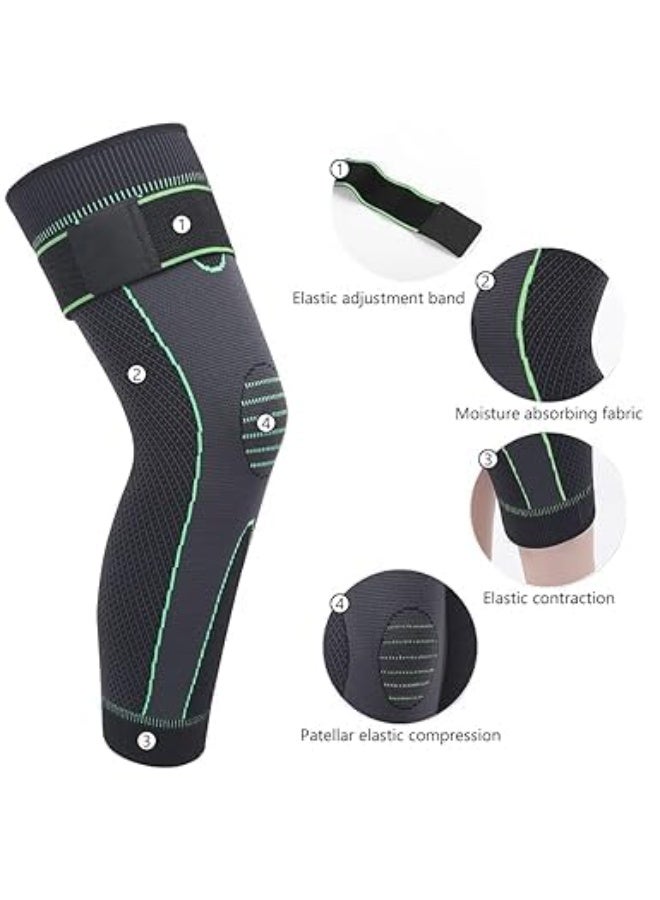 Long Medical Compression Knee & Calf Support Sleeves (1 Pair) with Anti-Slip Silicone Grip – Supports Joints, Ligaments & Muscles – Ideal for Running, Gym & Football – Unisex – Assorted Colors - Image 4