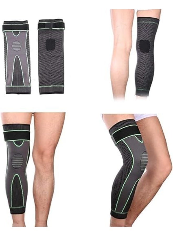Long Medical Compression Knee & Calf Support Sleeves (1 Pair) with Anti-Slip Silicone Grip – Supports Joints, Ligaments & Muscles – Ideal for Running, Gym & Football – Unisex – Assorted Colors - Image 3