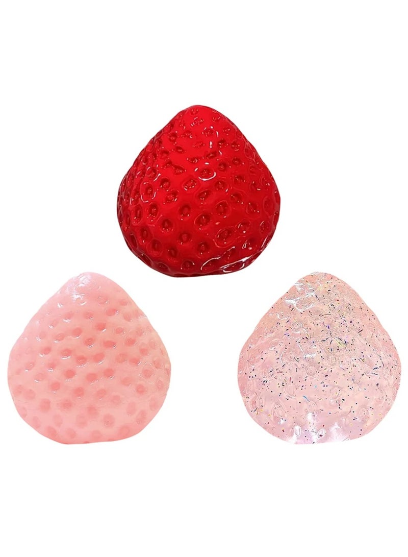 كاواي لعبة الفراولة الإسفنجية من Kawaii، لعبة محاكاة الفراولة الإسفنجية القابلة لإعادة الاستخدام، لعبة تخفيف التوتر البطيء، هدايا عيد الميلاد - Image 3