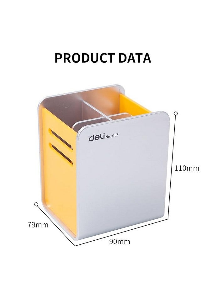 Deli W9137 Dual Color Design Pen Holder with 2 Compartments, Multicolor, Pack of 2 - Image 2