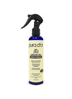 Argan Oil Heat Shield Protectant Spray (8oz) Water Based Formula w/Organic Ingredients, Protects Up To 450º F From Flat Iron & Hot Blow Dry, Leave-In, Define & Shine Dry & Damaged Hair