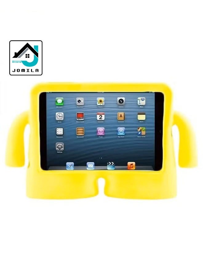 جراب EVA مضاد للصدمات للأطفال مع مقبض وحامل لجهاز iPad Air 4/5 مقاس 10.9 2020 2022 غلاف ساطع ومتين (أصفر)