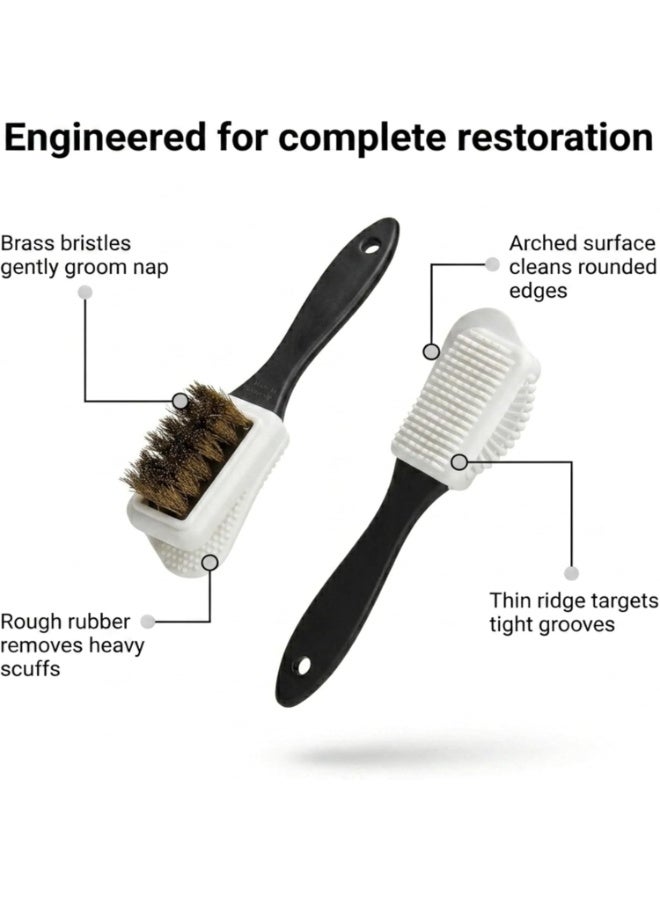 High-Quality Suede Multi-Functional Four-Sided Shoe Cleaning Brush With Brass Bristles Provides Excellent Cleaning Results And A Perfect Sleep Experience. - Image 5