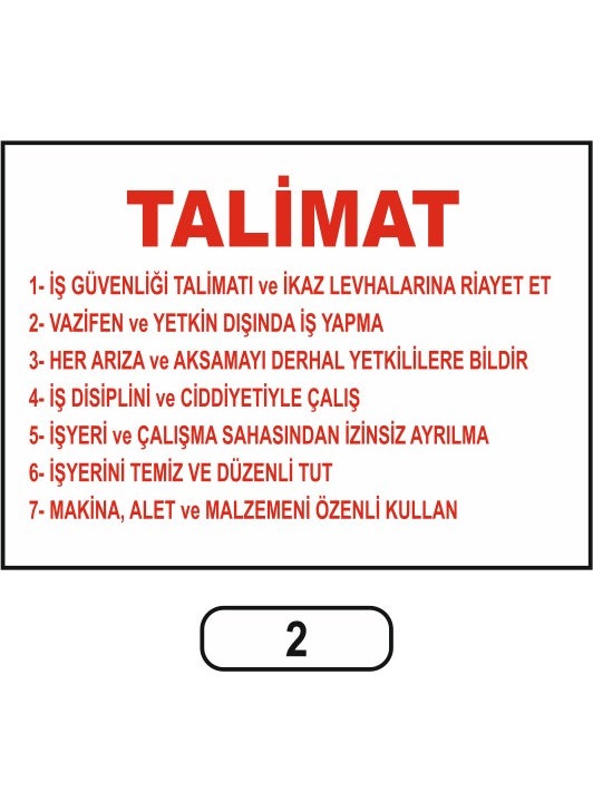 Gündoğdu - Work Safety Instruction Warning Sign - Image 1
