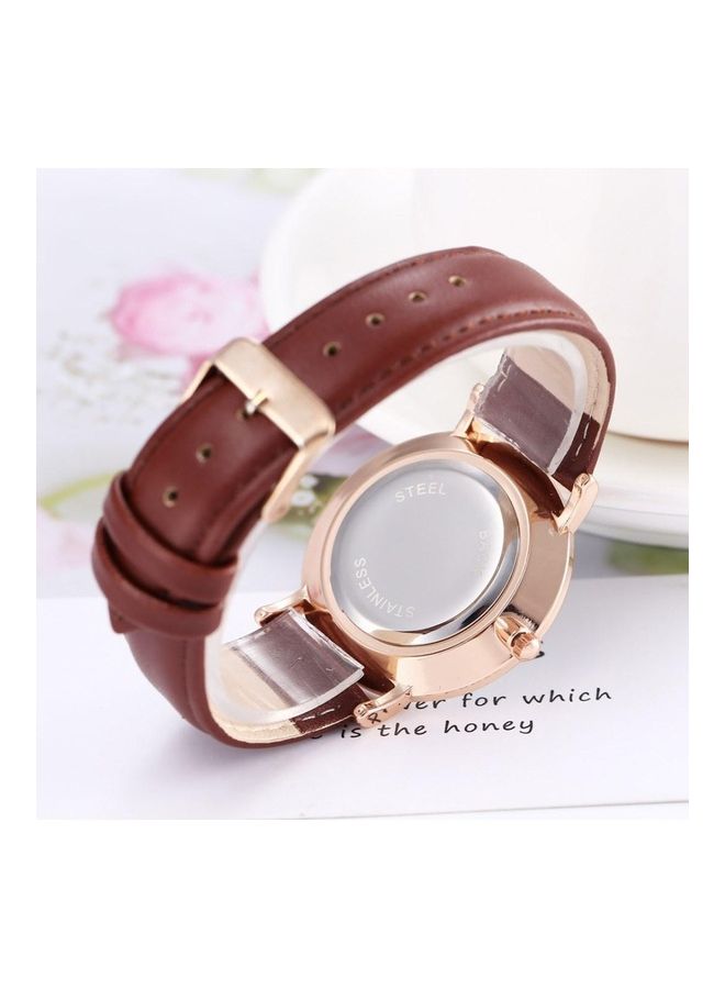NIBEMINENT Women's Leather Korean Casual Wrist Watch - Image 2