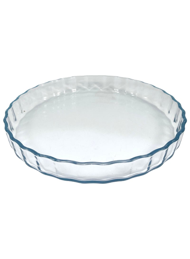 Homemaker Round Fluted Glass Baking Dish – 2 Liter Capacity – 29.7 cm Diameter – Elegant Oven-Safe Dish for Pies, Quiches & More - Image 1
