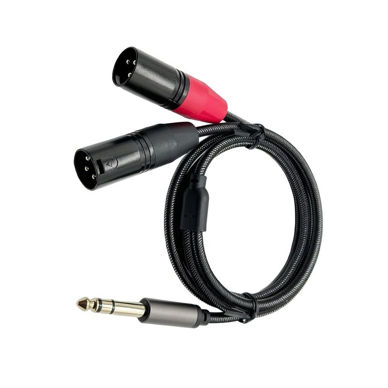 Gold Plated 6.5mm to Dual XLR Male Cable 23.62 Inch Tinned Copper Braided for Mixer Mic Amp - Image 5