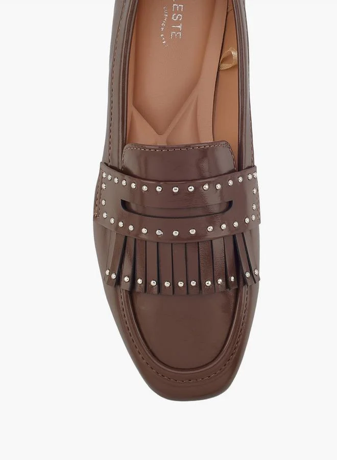 Celeste TAUPE Women Embellished Slip-On Loafers for Women | Best Price UAE