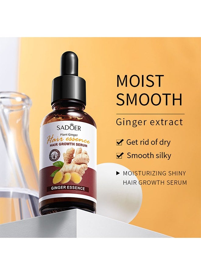 SADOER - Plant Ginger Hair Growth Serum - Hair Growth Product Essential Thickening Oil Scalp Treatments For Men Women Beauty For Hair Aroma Oil 30ml - Image 1
