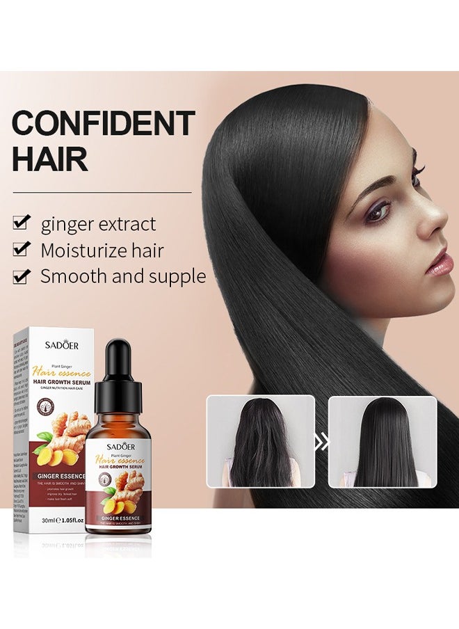 SADOER - Plant Ginger Hair Growth Serum - Hair Growth Product Essential Thickening Oil Scalp Treatments For Men Women Beauty For Hair Aroma Oil 30ml - Image 1