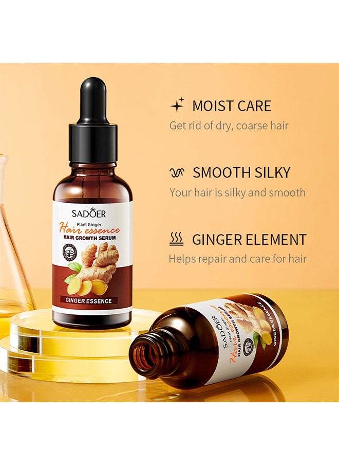 SADOER - Plant Ginger Hair Growth Serum - Hair Growth Product Essential Thickening Oil Scalp Treatments For Men Women Beauty For Hair Aroma Oil 30ml - Image 1