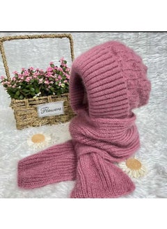 Knitted Hat and Scarf Set Fuzzy Warm Winter Fashion for Women Lotus root starch